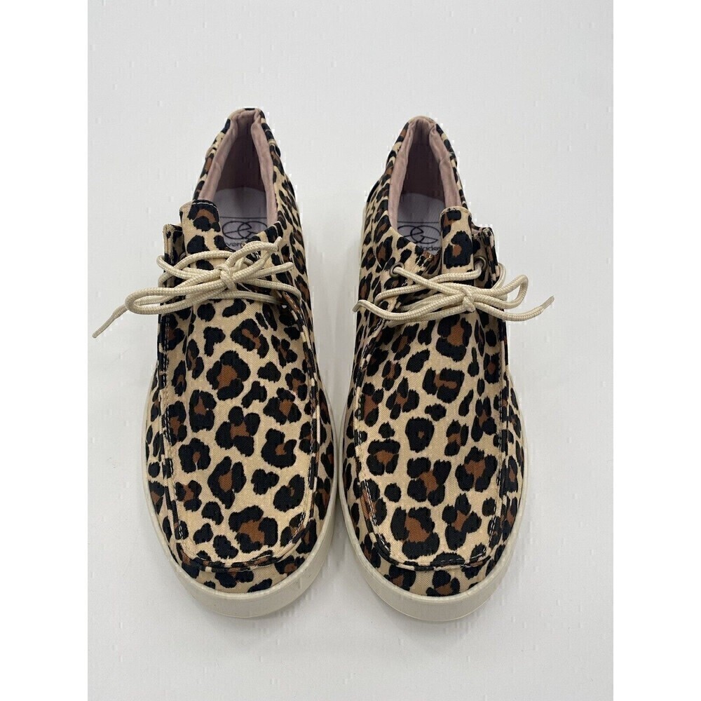 Everglades Bruh Slip On Lace Up Shoe Comfy, leopard print, lace up shoe Sz 40